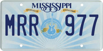 MS license plate MRR977