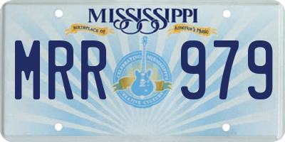 MS license plate MRR979