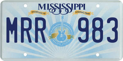 MS license plate MRR983