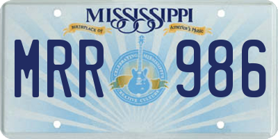 MS license plate MRR986