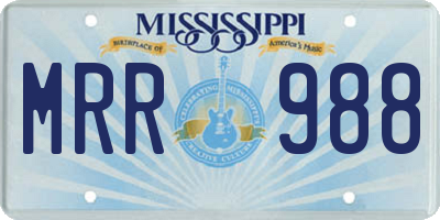MS license plate MRR988