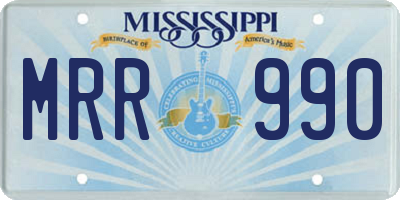 MS license plate MRR990