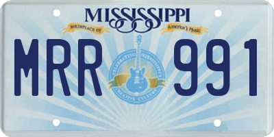 MS license plate MRR991