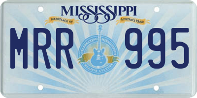 MS license plate MRR995