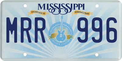 MS license plate MRR996