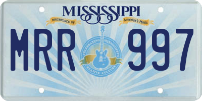 MS license plate MRR997