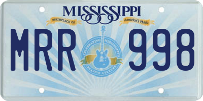 MS license plate MRR998