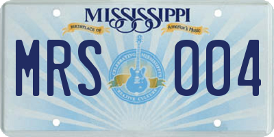 MS license plate MRS004