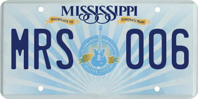 MS license plate MRS006