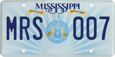MS license plate MRS007
