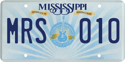MS license plate MRS010