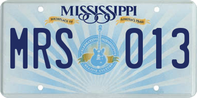 MS license plate MRS013