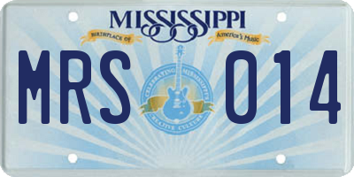 MS license plate MRS014