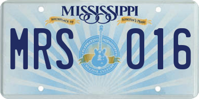 MS license plate MRS016