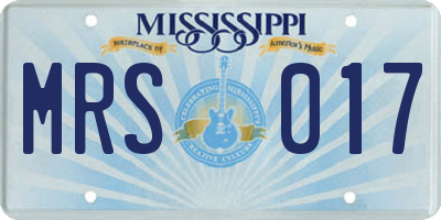 MS license plate MRS017