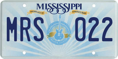 MS license plate MRS022