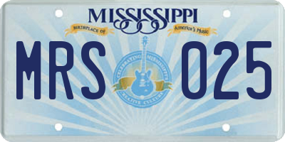MS license plate MRS025
