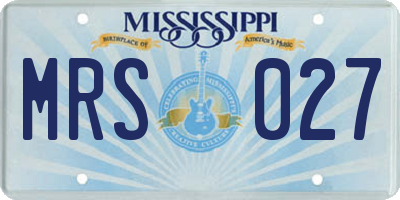 MS license plate MRS027