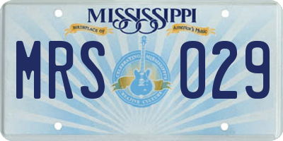 MS license plate MRS029