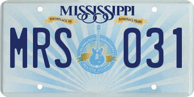 MS license plate MRS031