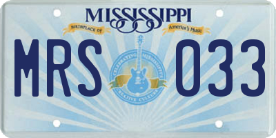 MS license plate MRS033