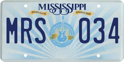 MS license plate MRS034