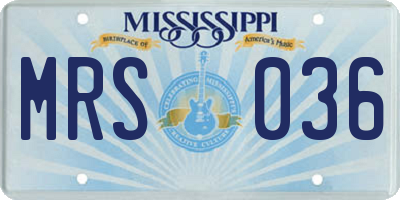 MS license plate MRS036