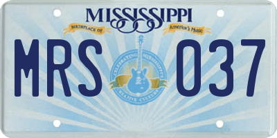 MS license plate MRS037