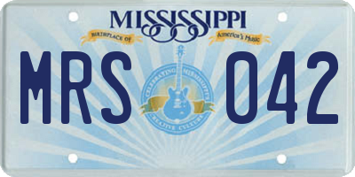 MS license plate MRS042