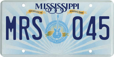 MS license plate MRS045