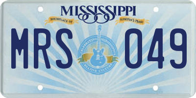 MS license plate MRS049