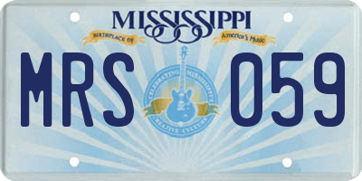 MS license plate MRS059