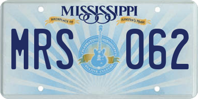 MS license plate MRS062