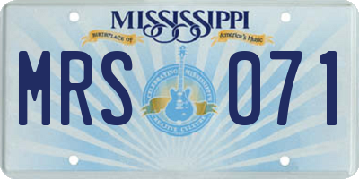 MS license plate MRS071