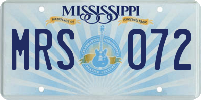 MS license plate MRS072