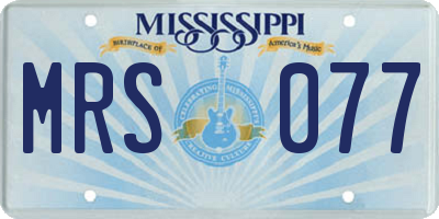 MS license plate MRS077