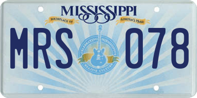 MS license plate MRS078