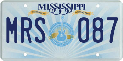 MS license plate MRS087