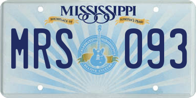 MS license plate MRS093