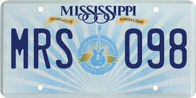 MS license plate MRS098