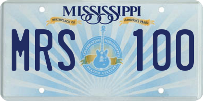 MS license plate MRS100