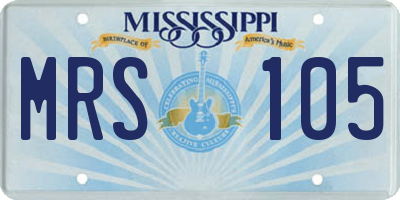 MS license plate MRS105