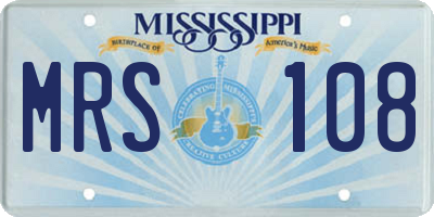 MS license plate MRS108