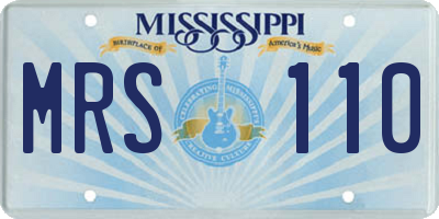 MS license plate MRS110