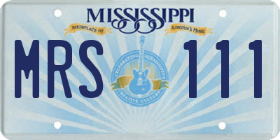 MS license plate MRS111