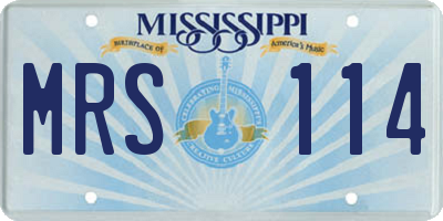 MS license plate MRS114