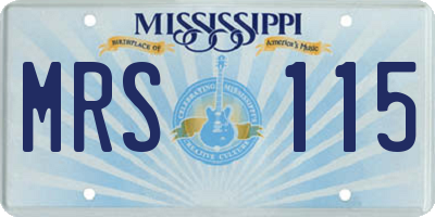 MS license plate MRS115