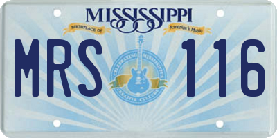 MS license plate MRS116