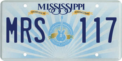 MS license plate MRS117