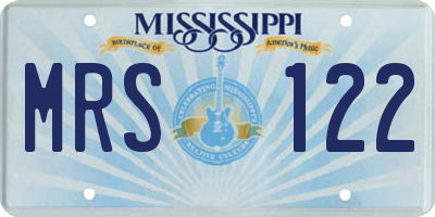 MS license plate MRS122